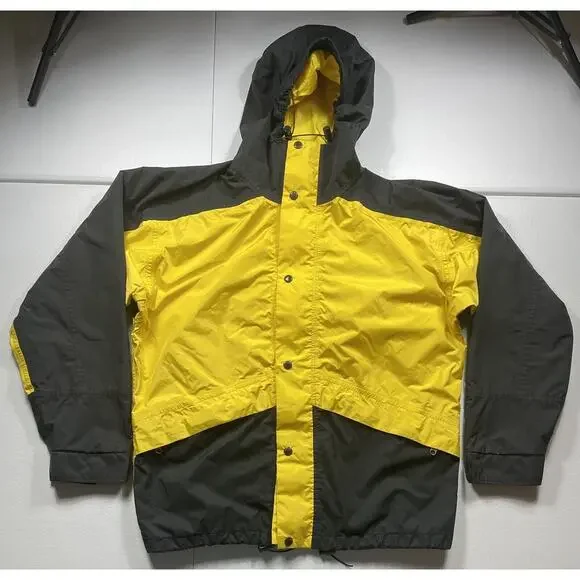 Vintage The North Face Ski Jacket Mens L Yellow Gore-Tex Full Zip Outdoor 80s - Picture 1 of 9